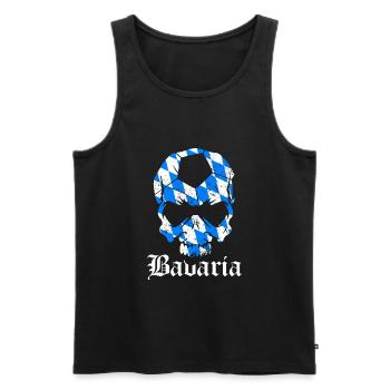 Bayern Totenkopf Geschenk Fussball Heimat stolz - Männer Premium Bio Tank Top - Schwarz - Vorne - Michal (187cm)