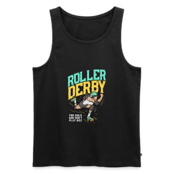 Rollerskating Derby Geschenk Rollschuh Sport retro - Männer Premium Bio Tank Top - Schwarz - Vorne - AI Model Male 178 light (178cm)
