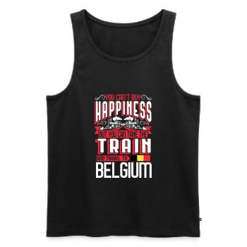 Zug nach Belgien Geschenk Urlaub Eisenbahn Heimat - Männer Premium Bio Tank Top - Schwarz - Vorne - AI Model Male 178 light (178cm)