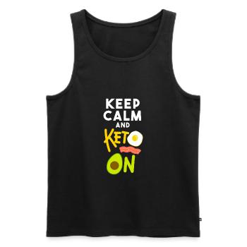 Keto sur cadeau régime alimentaire cétogène - Débardeur bio Premium Homme - noir - Devant - Michal (187cm)