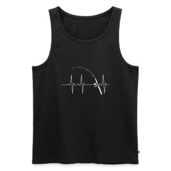 Fischen Herzschlag Geschenk Hobby Fisch Angel - Men's Premium Organic Tank Top - black - Front - Michal (187cm)