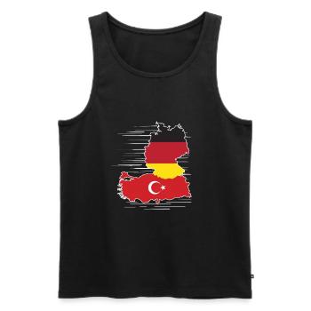Turkey Germany Flags Origin Gift Idea - Men's Premium Organic Tank Top - black - Front - AI Model Male 178 light (178cm)
