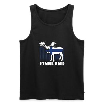 Finnland Elch finnische Flagge Skandinavien Fahne - Männer Premium Bio Tank Top - Schwarz - Vorne - Michal (187cm)