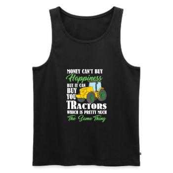 Heureux fermier présente tracteur tracteur - Débardeur bio Premium Homme - noir - Devant - Michal (187cm)