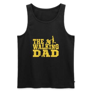 The running dad with baby carriage - Men's Premium Organic Tank Top - black - Front - AI Model Male 178 light (178cm)