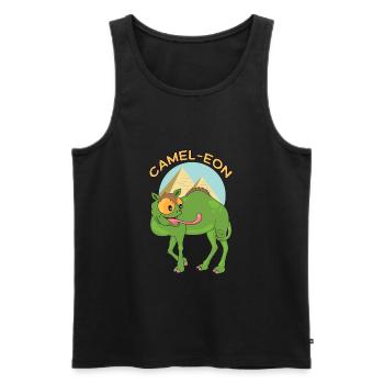 Camel-eon word joke camel chameleon gift idea - Men's Premium Organic Tank Top - black - Front - Michal (187cm)
