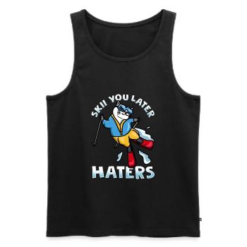 T-shirt de ski, bière de sport après le sport - Débardeur bio Premium Homme - noir - Devant - Michal (187cm)