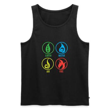 Earth water air fire - Men's Premium Organic Tank Top - black - Front - AI Model Male 178 light (178cm)