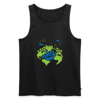 Green Planet Mother Earth renewable energy - Men's Premium Organic Tank Top - black - Front - AI Model Male 178 light (178cm)