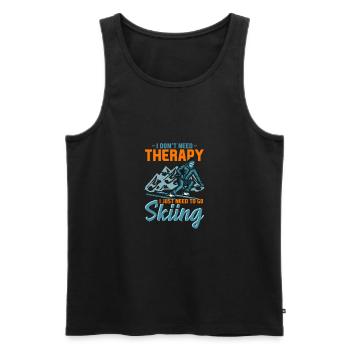 Ski thérapie t-shirt montagnes sport bière d'hiver - Débardeur bio Premium Homme - noir - Devant - Michal (187cm)