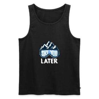 Sports d’hiver Ski you later T-Shirt Montagne Sport Alpes - Débardeur bio Premium Homme - noir - Devant - Michal (187cm)