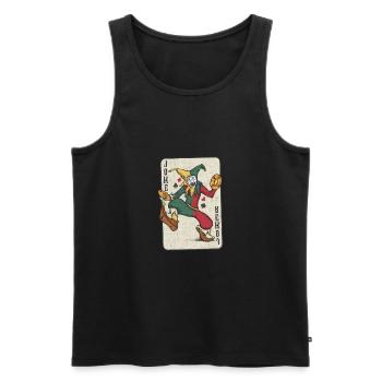 Casino joker card gambling t-shirt winning poker - Men's Premium Organic Tank Top - black - Front - Michal (187cm)