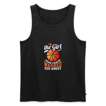 Je suis la fille que ton entraîneur t'a mise en garde contre le basketball - Débardeur bio Premium Homme - noir - Devant - Michal (187cm)