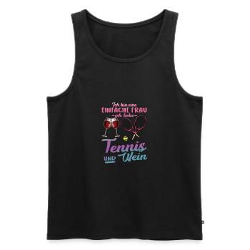 Ich liebe Tennis und Wein Frau Sport Alkohol Ball - Männer Premium Bio Tank Top - Schwarz - Vorne - AI Model Male 178 light (178cm)