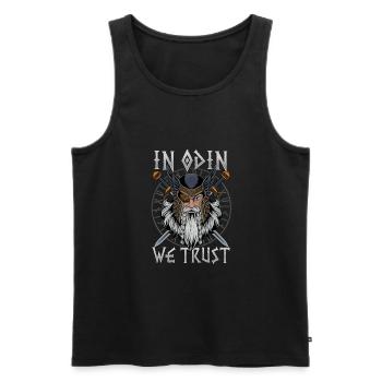 Dans Odin, nous faisons confiance au guerrier de l'épée de la fierté viking - Débardeur bio Premium Homme - noir - Devant - Michal (187cm)