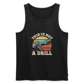 This is not a screwdriver - chainsaw Förster - Men's Premium Organic Tank Top - black - Front - AI Model Male 178 light (178cm)