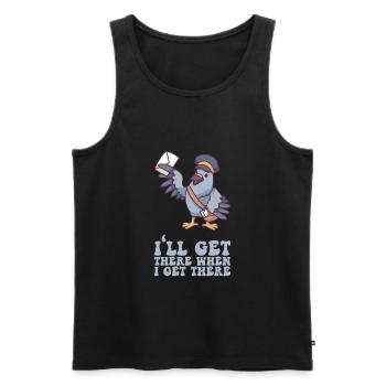 I'll Get There When I Get There - Briefträger - Männer Premium Bio Tank Top - Schwarz - Vorne - AI Model Male 178 light (178cm)