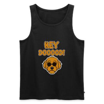 Hey Dooood Ironic Goldendoodle Hund - Männer Premium Bio Tank Top - Schwarz - Vorne - Michal (187cm)