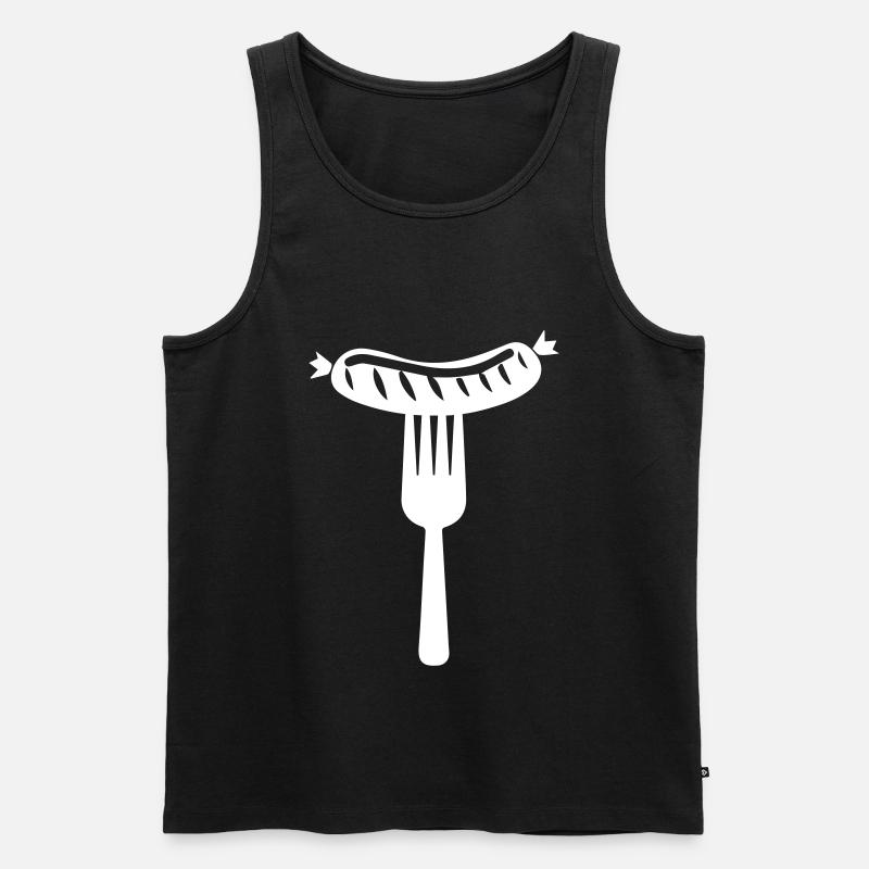 Bratwurst Fleisch icon - Männer Premium Bio Tank Top - Schwarz