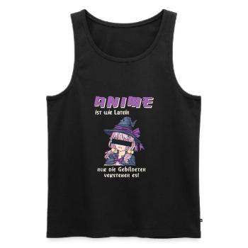 Anime ist wie Latein - Männer Premium Bio Tank Top - Schwarz - Vorne - Michal (187cm)