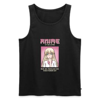 Anime ist wie Latein - Männer Premium Bio Tank Top - Schwarz - Vorne - Michal (187cm)