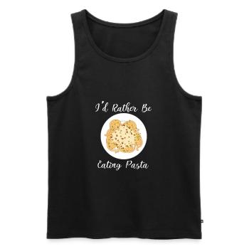 Pasta essen Ironisches Zitat Spaghetti-Liebhaber - Männer Premium Bio Tank Top - Schwarz - Vorne - Michal (187cm)