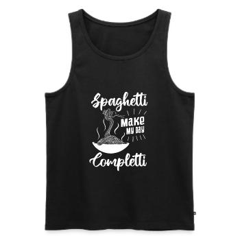 Spaghetti Make Me Completti Pâtes Cuisine - Débardeur bio Premium Homme - noir - Devant - Michal (187cm)
