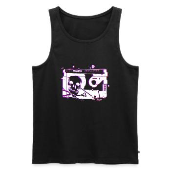 Techno Old School - Débardeur bio Premium Homme - noir - Devant - Michal (187cm)