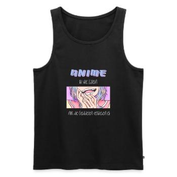 Anime ist wie Latein I Creepy Cute Anime Girl - Männer Premium Bio Tank Top - Schwarz - Vorne - Michal (187cm)