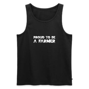 Fier d’être agriculteur I Bauer Landwirt - Débardeur bio Premium Homme - noir - Devant - Michal (187cm)