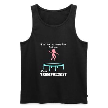 Trampoline Jumper Ironic Saying Hobby Trampolinist - Men's Premium Organic Tank Top - black - Front - AI Model Male 178 light (178cm)