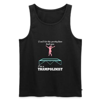 Jumping Trampoline Hobby Sports Trampolinist - Men's Premium Organic Tank Top - black - Front - AI Model Male 178 light (178cm)