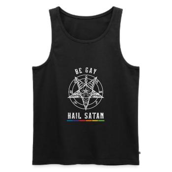 Be Gay Hail Stan I Satanique LGBT - Débardeur bio Premium Homme - noir - Devant - AI Model Male 178 light (178cm)