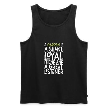 A Garden Is A Silent Loyal Friend Funny Gardening - Men's Premium Organic Tank Top - black - Front - Michal (187cm)