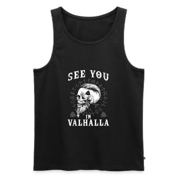 Rendez-vous à Valhalla Viking Warrior - Débardeur bio Premium Homme - noir - Devant - AI Model Male 178 light (178cm)
