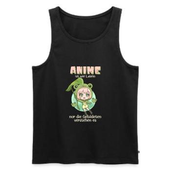 Anime ist wie Latein Anime Manga Girl - Männer Premium Bio Tank Top - Schwarz - Vorne - Michal (187cm)