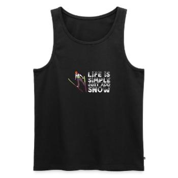 Life Is Simple Just Add Snow Skispringer - Männer Premium Bio Tank Top - Schwarz - Vorne - Michal (187cm)