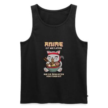 Anime ist wie Latein I Neko Cat Kawaii Anime Girl - Männer Premium Bio Tank Top - Schwarz - Vorne - Michal (187cm)