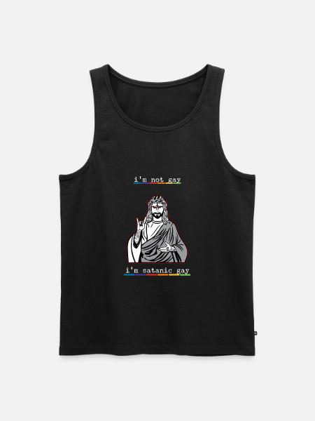 Jeg er ikke homofil Jeg er satanisk homofil jeg LHBT - Premium økologisk Tanktop for menn - svart