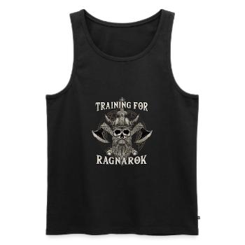 Training For Ragnarok I Walhalla Wikinger - Männer Premium Bio Tank Top - Schwarz - Vorne - Michal (187cm)