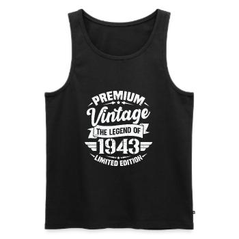 Vintage 1943 Limitierte Auflage - Männer Premium Bio Tank Top - Schwarz - Vorne - Michal (187cm)