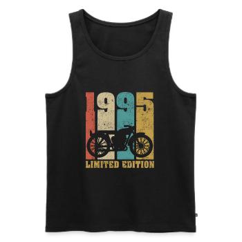 Vintage Motorcycle 1995 Retro Birthday Gift - Men's Premium Organic Tank Top - black - Front - Michal (187cm)