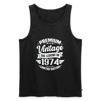 Vintage 1974 Édition Limitée - Débardeur bio Premium Homme - noir - Devant - Michal (187cm)