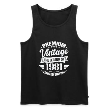 Vintage 1981 Édition Limitée - Débardeur bio Premium Homme - noir - Devant - Michal (187cm)