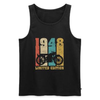 Vintage Moto 1948 Rétro Cadeau D'anniversaire - Débardeur bio Premium Homme - noir - Devant - Michal (187cm)