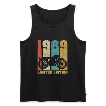 Vintage Moto 1969 Rétro Cadeau D'anniversaire - Débardeur bio Premium Homme - noir - Devant - Michal (187cm)