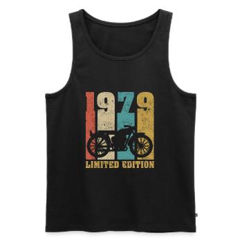 Vintage Moto 1979 Rétro Cadeau D'anniversaire - Débardeur bio Premium Homme - noir - Devant - Michal (187cm)