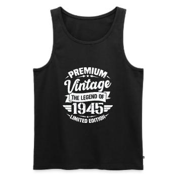 Vintage 1945 Limited Edition - Men's Premium Organic Tank Top - black - Front - Michal (187cm)