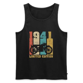 Vintage Moto 1941 Rétro Cadeau D'anniversaire - Débardeur bio Premium Homme - noir - Devant - Michal (187cm)
