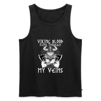 Le sang viking coule dans mes veines I Valhalla - Débardeur bio Premium Homme - noir - Devant - Michal (187cm)